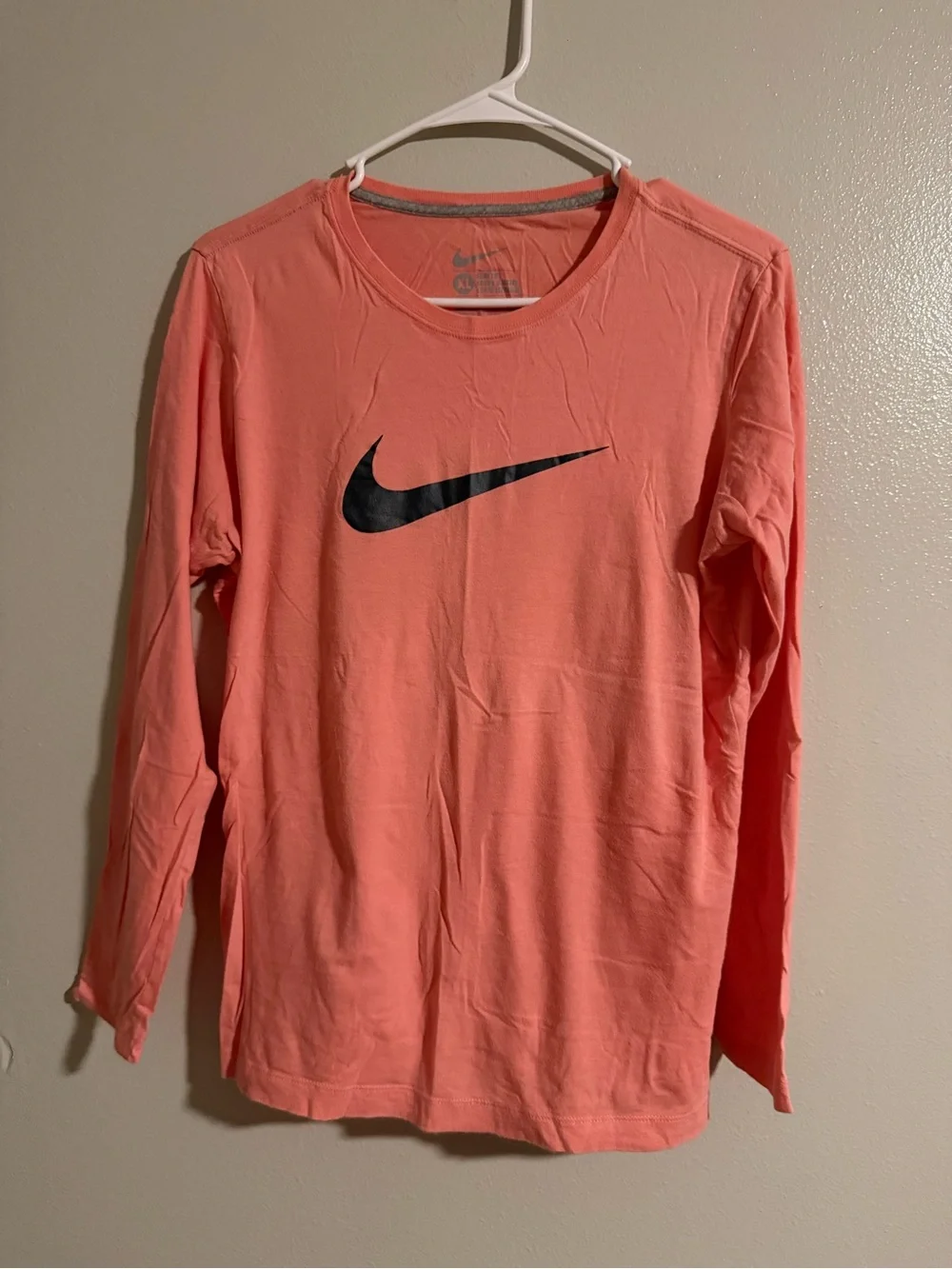 Nike Kids Long-Sleeve Tee in Coral